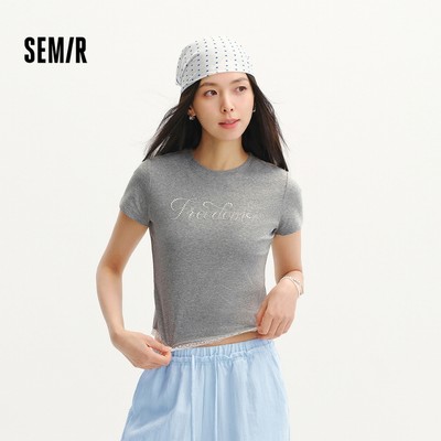 Semir áo sơ mi ren chắp slim fit cho nữ mùa hè, thanh lịch