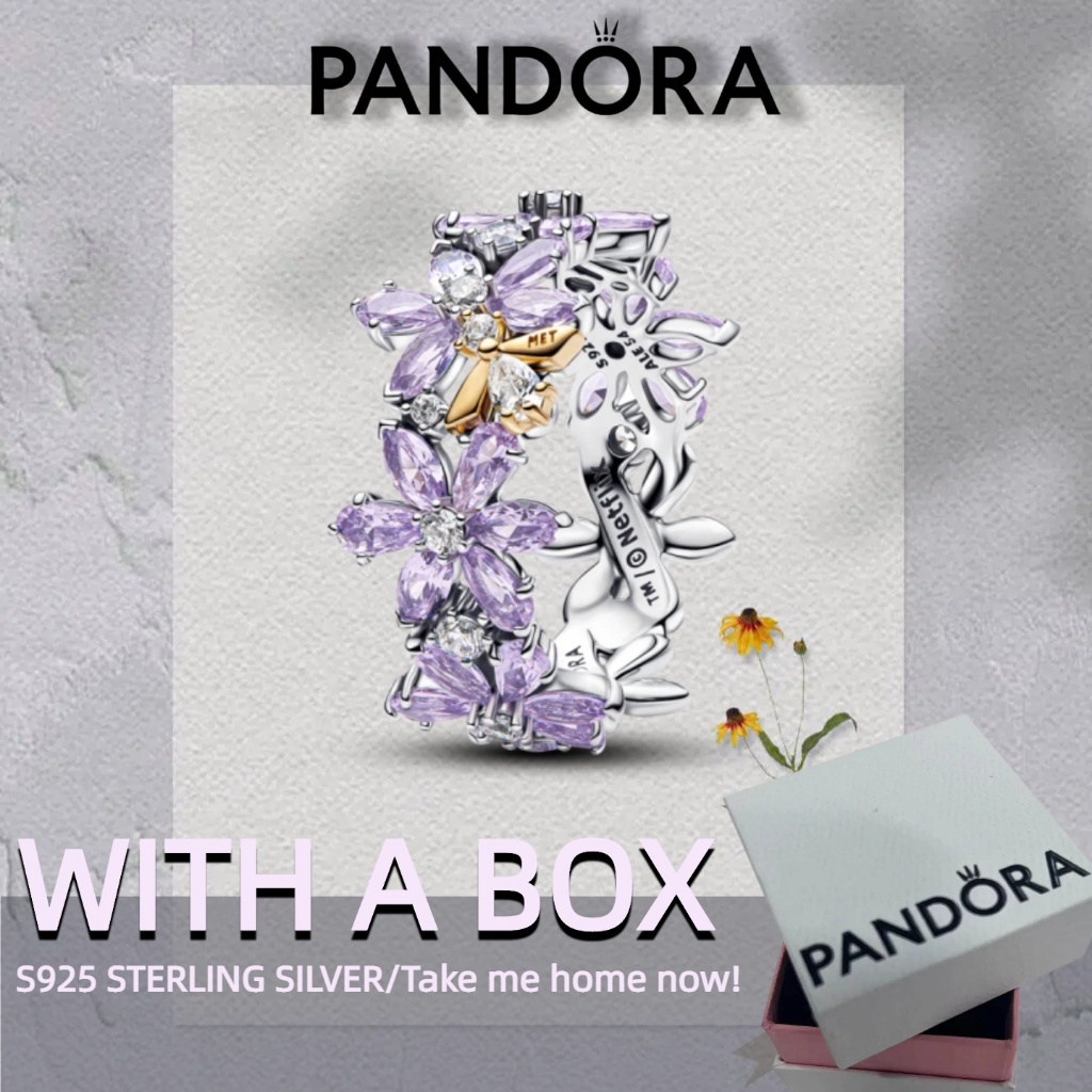Pandora (có hộp) mua nhẫn trang sức bạc nguyên chất Bridgerton Herbarium & Nhẫn ong