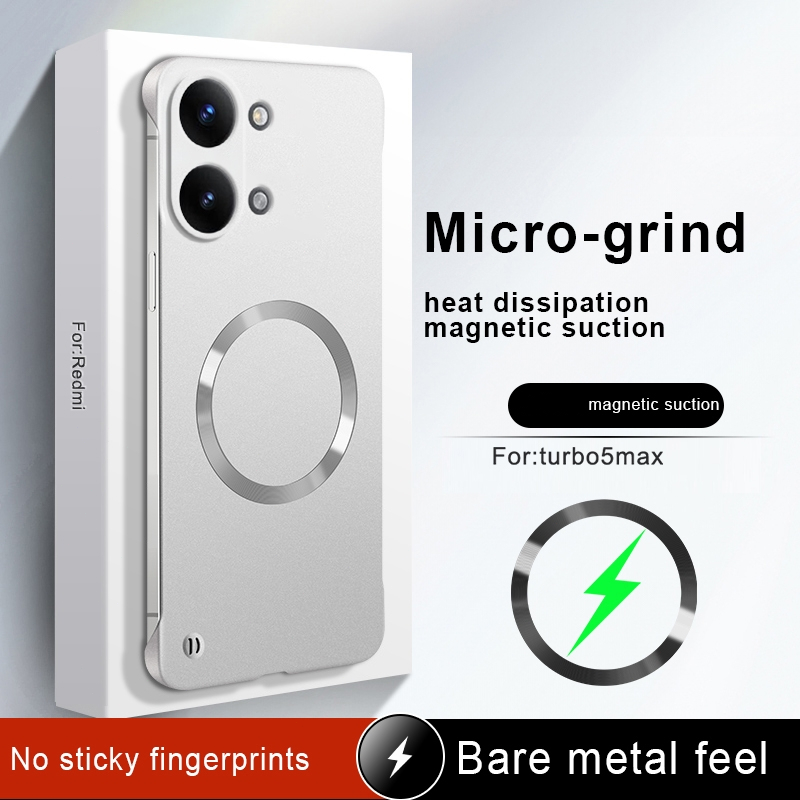 Ốp từ tính không khung tương thích cho XiaoMi POCO M8 F8 Ultra X8 Pro Max Vỏ PC sơn kim loại siêu mỏ