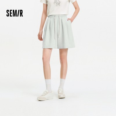 Quần Áo Bộ Semir Nữ Mùa Hè Drap Họa Tiết Chữ A, Co Dãn Eo, Phong Cách Hàng Ngày