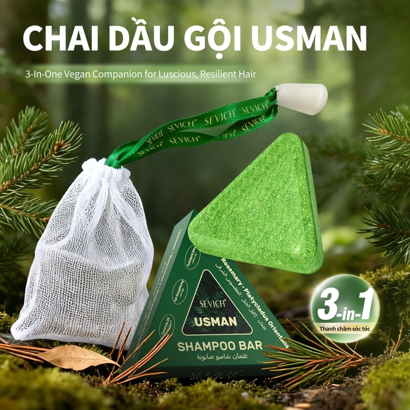 SEVICH Usman Xà Phòng Tăng Trưởng Tóc 120g Thanh Dầu Gội Tóc Tự Nhiên Thực Vật Hữu Cơ Để Chăm Sóc Da Đầu Tóc