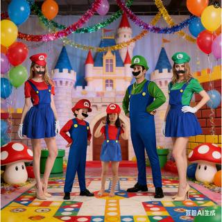 Trang Phục Hóa Trang mario Nhân Dịp halloween Dành Cho Trẻ Em Và Người Lớn