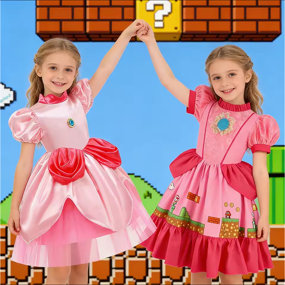 Girl Mario, Peach Princess Peach cosplay trang phục biểu diễn bữa tiệc, trang phục chị em, trang phụ