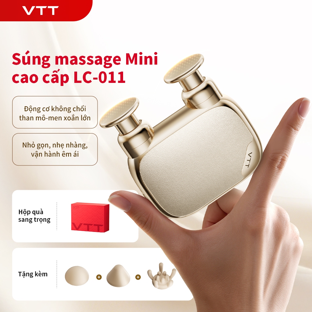 Máy Massage Mini VTT LC011 – Pin Dung Tích Lớn, Lực Đẩy 12kg, 3 Chế Độ Thông Minh, Quà Tặng Chất Lượng Cao