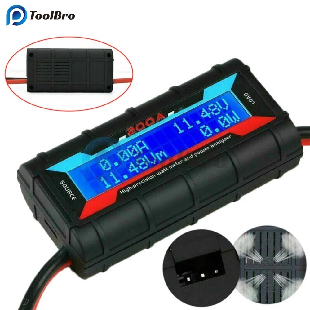 Xây dựng Máy phân tích nguồn điện dòng điện 150A / 200A RC Máy phân tích công suất có độ chính xác cao & Máy đo Watt W / Màn hình LCD đèn nền