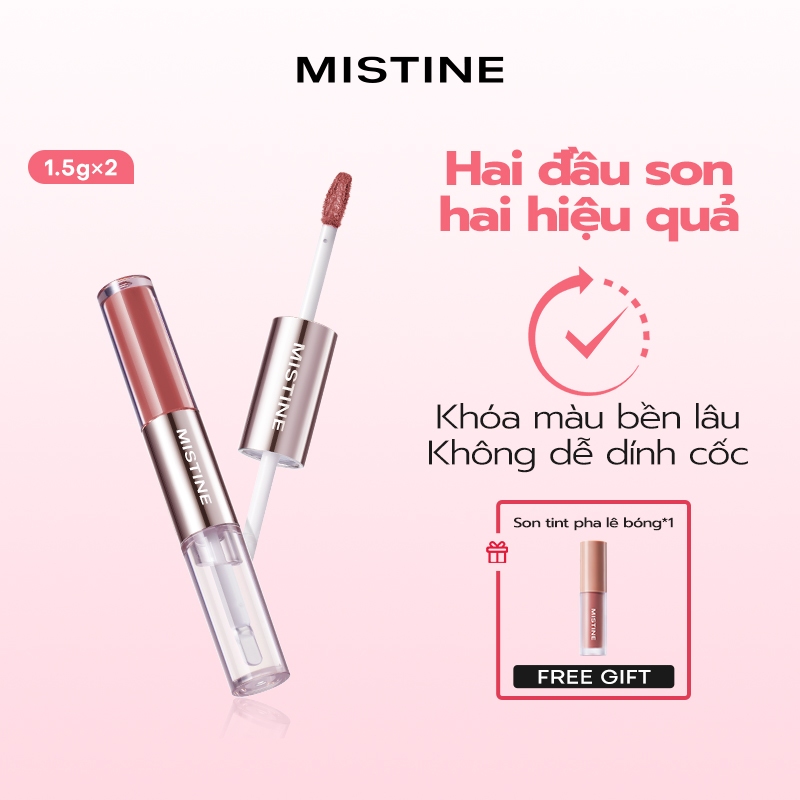 Son môi hai đầu giữ màu lâu MISTINE Sáng da tự nhiên Không dễ dính cốc 3g | BigBuy360 - bigbuy360.vn