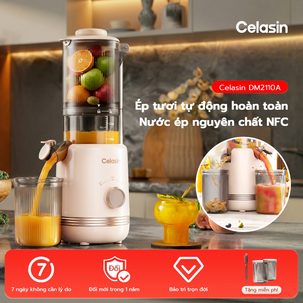 [Hàng mới về] Máy ép trái cây chậm (Máy ép lạnh) | Thoát bột giấy | Dễ dàng tháo rời | Làm kem