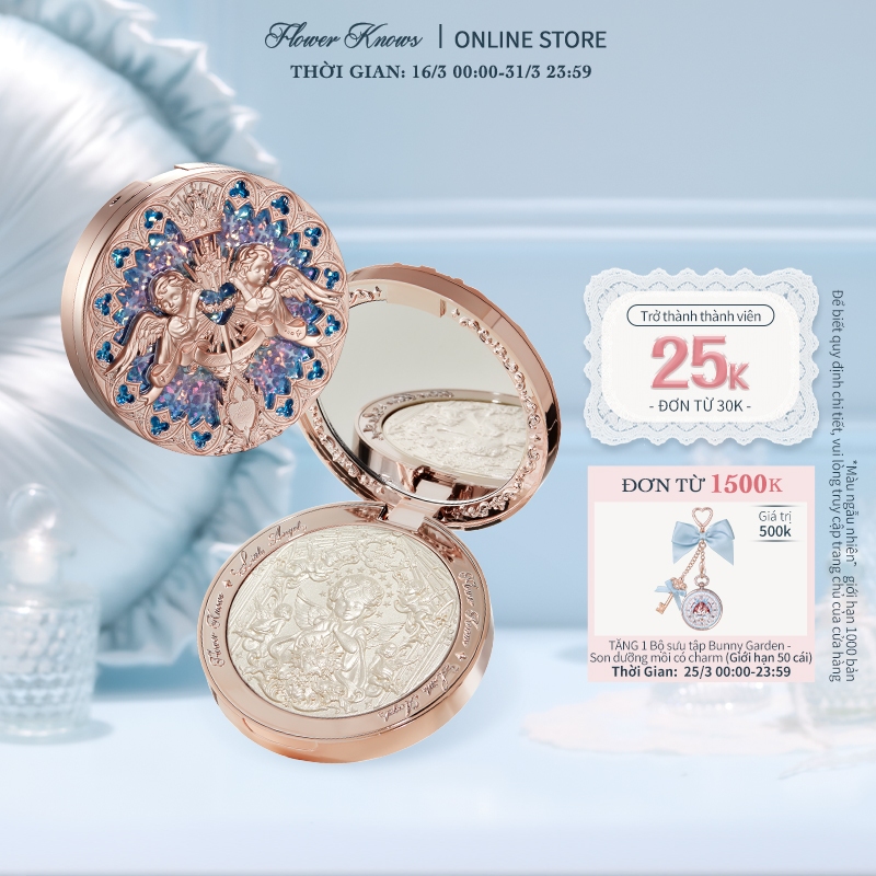 Phấn bắt sáng dập nổi FLOWER KNOWS bộ sưu tập Little Angel 8g