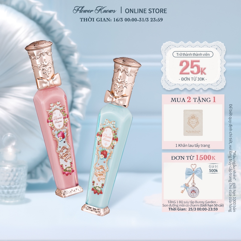 Son Kem 3.5ml Flower Knows Vỏ In Họa Tiết Hoa / Dâu Tây Xinh Xắn