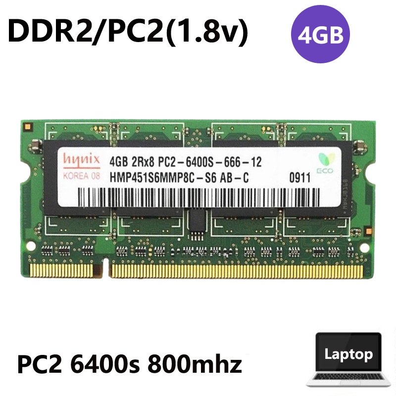 4GB 2GBx2 DDR2 PC2 6400s 800 MHz PC2 5300s 6.67 MHz SO-DIMM 200pin ram cho bộ nhớ máy tính xách tay 