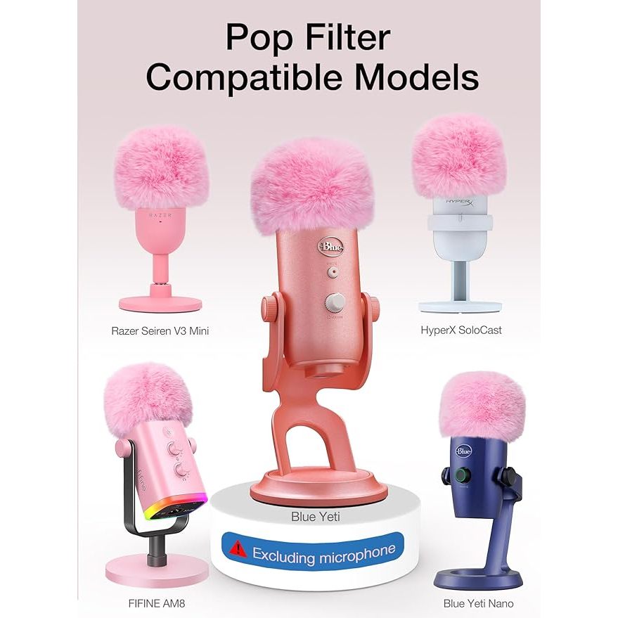 Bộ lọc Blue Yeti Pop, Kính chắn gió đa năng Muff kính chắn gió cho Blue Yeti X, Nano, Yeti Pro, AM8,