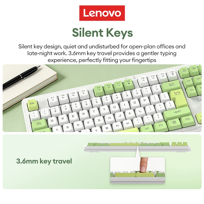 Bàn phím không dây Lenovo X5K Pro Văn phòng nhỏ gọn với hệ thống kép Win / Mac cộng với tuổi thọ pin dài | BigBuy360 - bigbuy360.vn