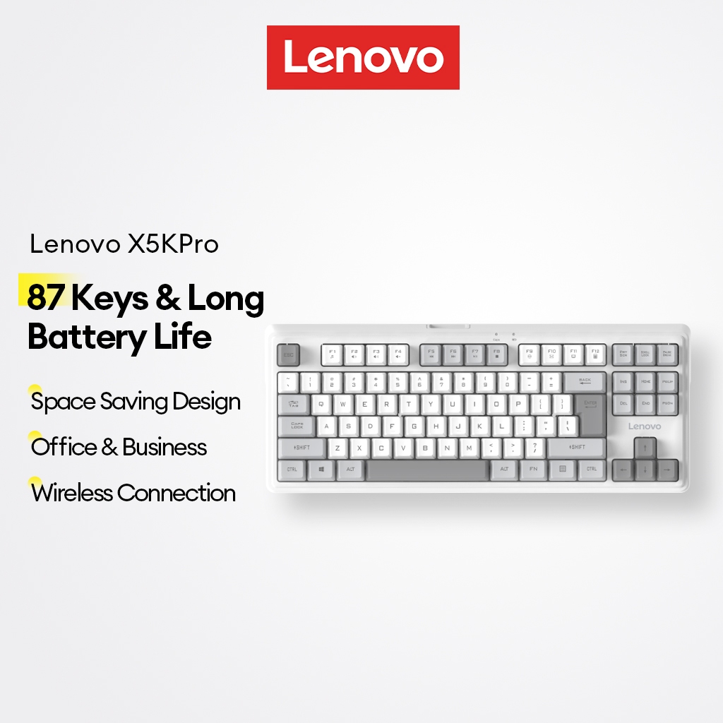 Bàn phím không dây Lenovo X5K Pro Văn phòng nhỏ gọn với hệ thống kép Win / Mac cộng với tuổi thọ pin dài | BigBuy360 - bigbuy360.vn
