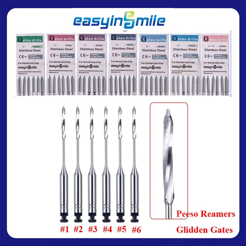 6 Cái / gói Nha Khoa Endo Peso Reamers / Glidden Cổng Khoan Xoắn Ốc Burs Root Canal #1#2#3#4#5#6#1-#