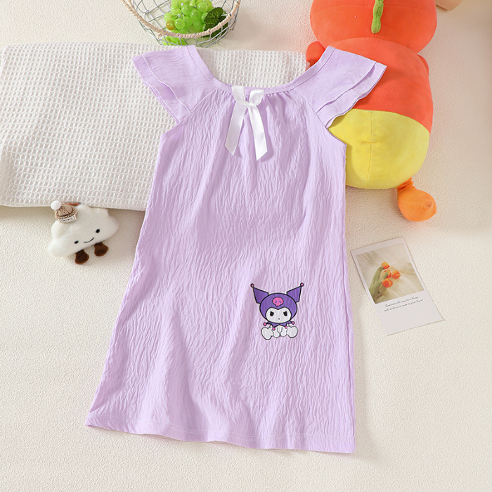 Baju Kuromi Bé Gái Đầm Trẻ Em Đồ Ngủ Cotton Không Tay Váy Ngủ Phòng Chờ Bé Gái Váy Ngủ Cho 3 - 4 Tuổ