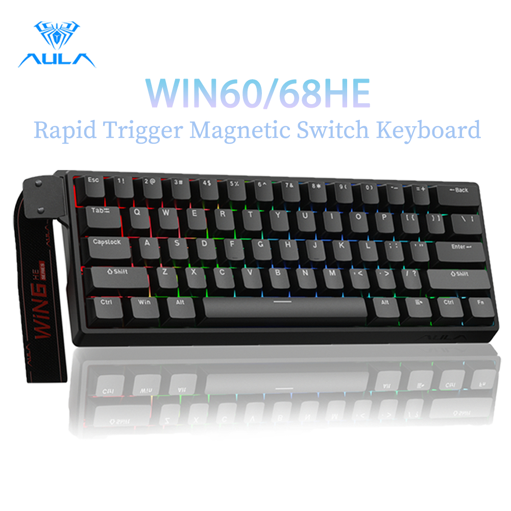 Bàn phím từ tính AULA WIN60 / 68HE RT Gaming Wired RGB Hot-swap 8kHz Bàn phím cơ có độ trễ thấp