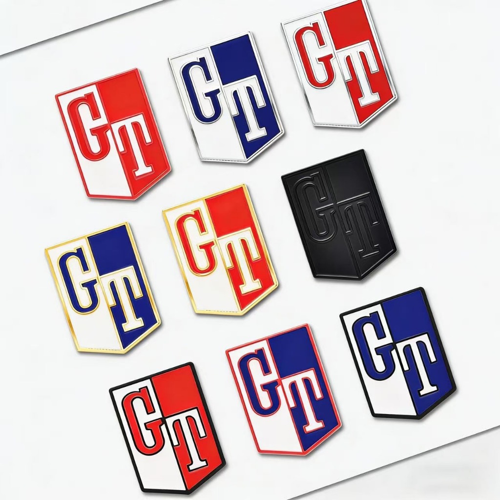 1 x Logo Kim Loại GT Xe Ô Tô Tự Động Xe Máy Miếng Dán Huy Hiệu Decal GT Logo Biểu Tượng Miếng Dán