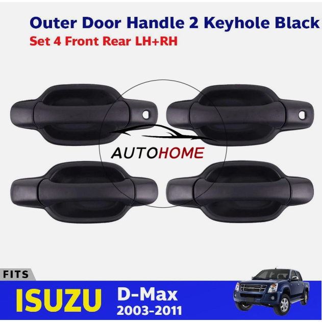 CỬA NGOÀI TAY ĐEN Cho ISUZU D-MAX DMAX ALTERRA 2002 2003 2004 2005 2006 2007 2008 2009 2010 2011