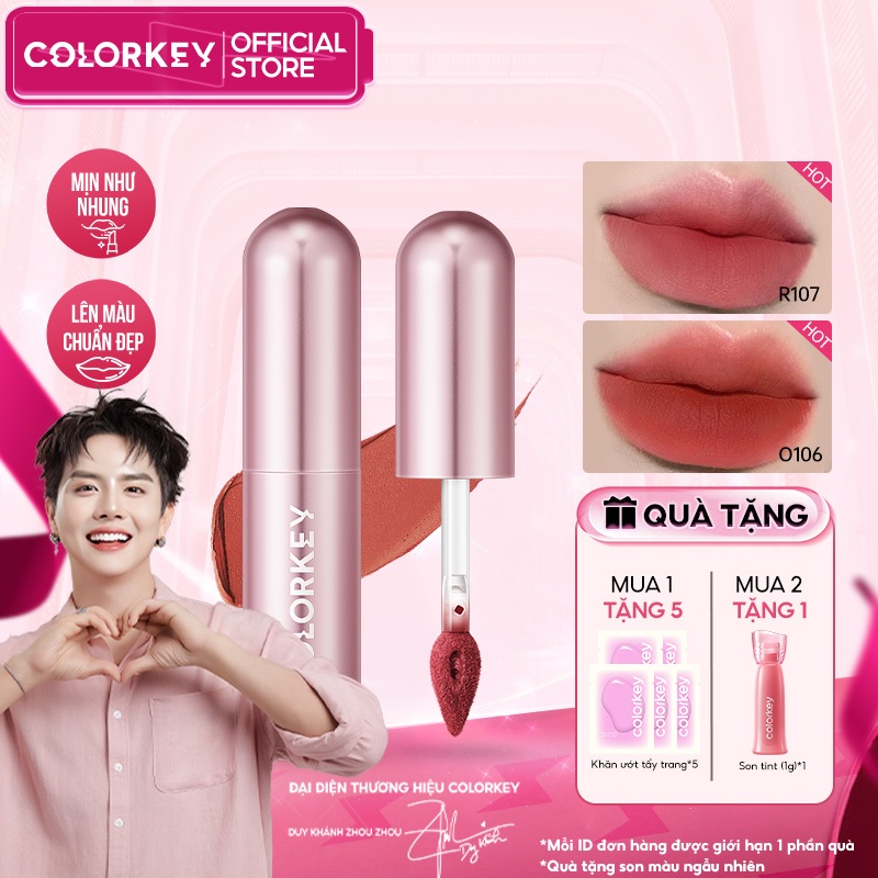 [DUY KHÁNH YÊU THÍCH] Son Bùn COLORKEY, Chất Bùn Mịn Nhẹ, Lì Lâu Trôi Tự Nhiên 2g