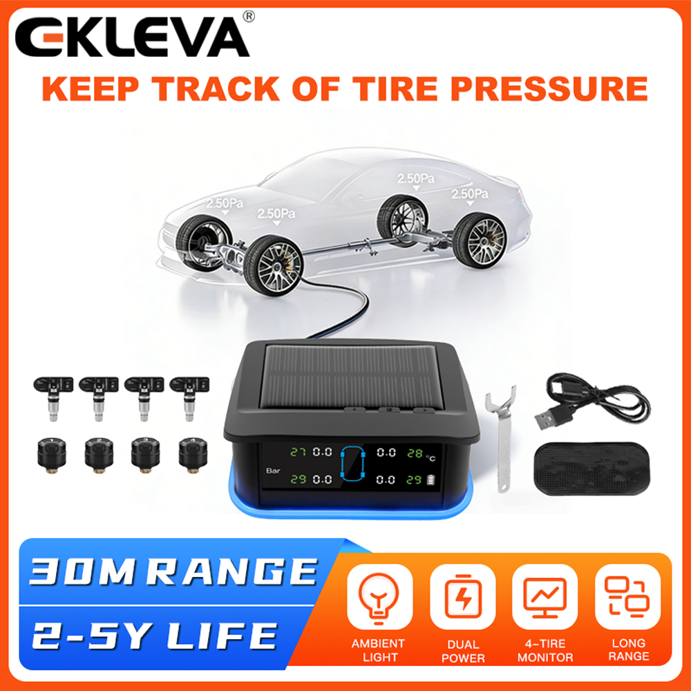 EKLEVA TPMS Hệ Thống Giám Sát Áp Suất Lốp 4 / 6 Cảm Biến Đa Năng Theo Dõi Áp Suất Lốp Xe Ô Tô Báo Độ