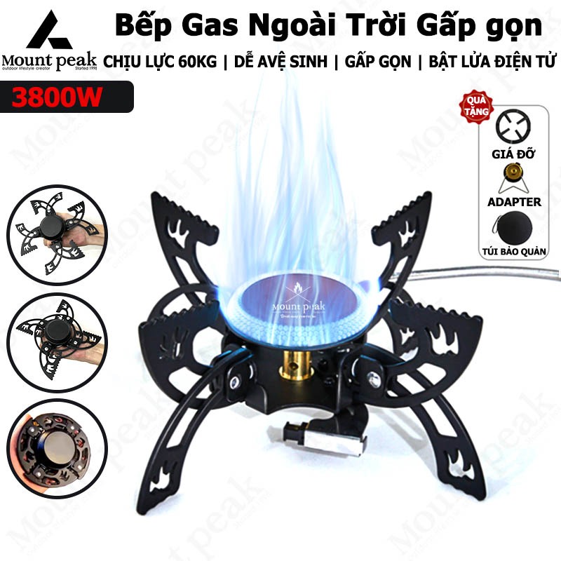 bếp ga mini gấp gọn,mount peak,Bếp Ga Mini Dã Ngoại,BBQ Cắm Trại,3800W