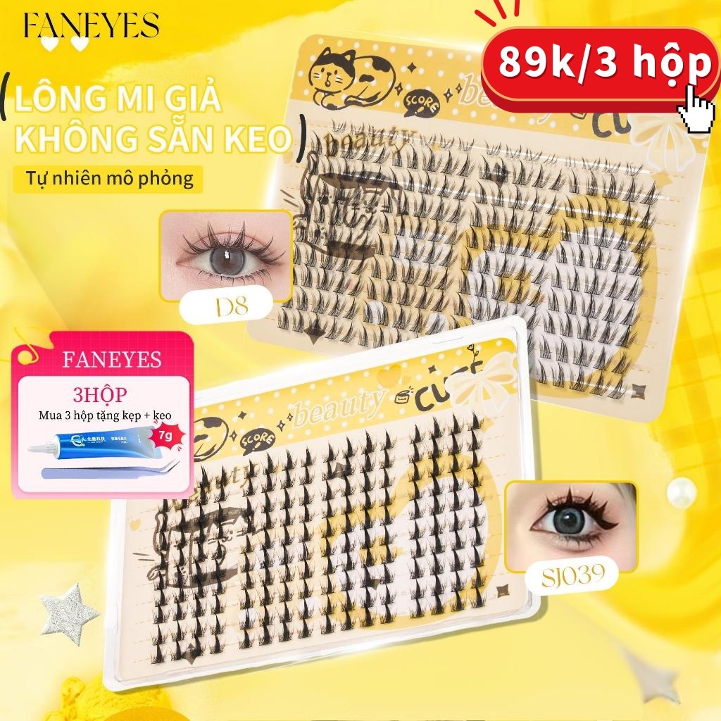 FANEYES Nước mắt xanh Lông mi giả Sách lông mi Xả lớn Tự nhiên Hàn Quốc Lông mi giả-Need Keo