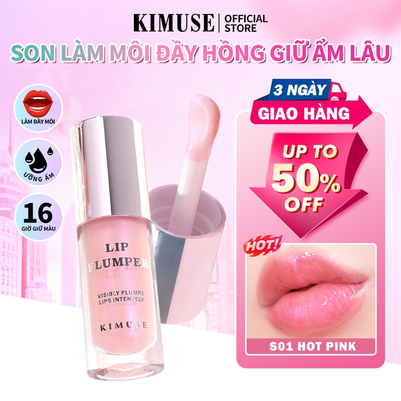 Son bóng KIMUSE dưỡng ẩm lâu trôi giúp môi đầy đặn