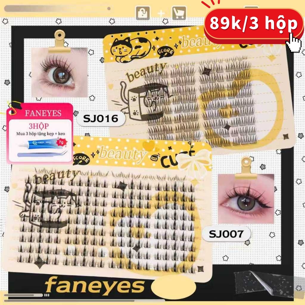 FANEYES Truyện tranh hướng dương Mô phỏng dày Lông mi mi tự nhiên Keo dán sách