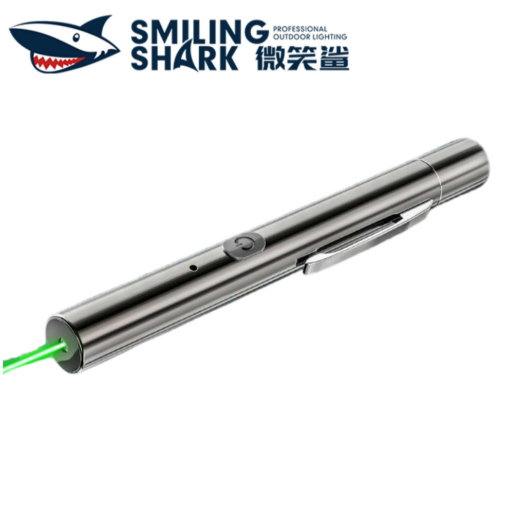 Smiling Shark LS307B Bút đèn laze chiếu bút laser pointer lại được USB sạc ánh sáng xanh lá dành cho