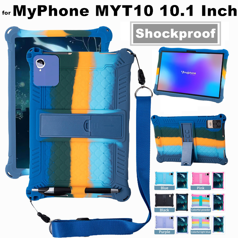 Dành Cho Máy Tính Bảng MyPhone MYT10 10.1 Inch Android Máy Tính Bảng Mềm Chống Sốc Màu Trơn Lưng Đứn