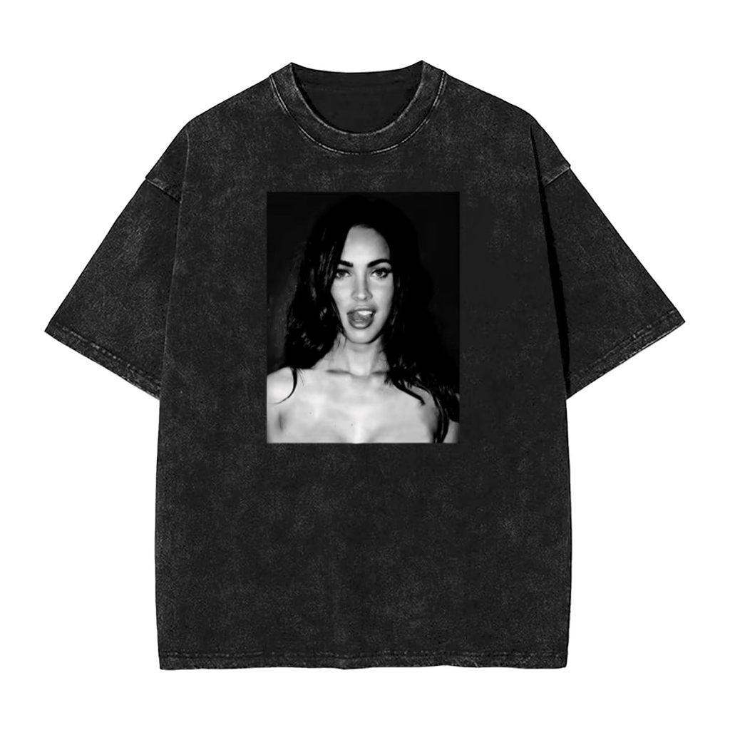 Megan Fox Retro thập niên 90 Áo thun thiết kế Cotton nguyên chất giặt thời trang nam Jennifer