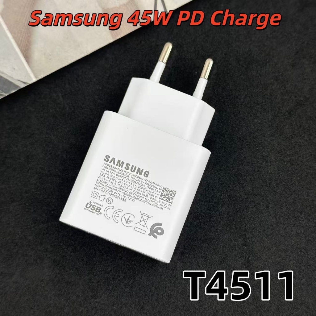 EP-T4511 Samsung 45W PD Sạc Siêu Nhanh Cho Galaxy S25 Ultra Plus FE S24 S23 S22 A56 A55 A36 A17 EU A