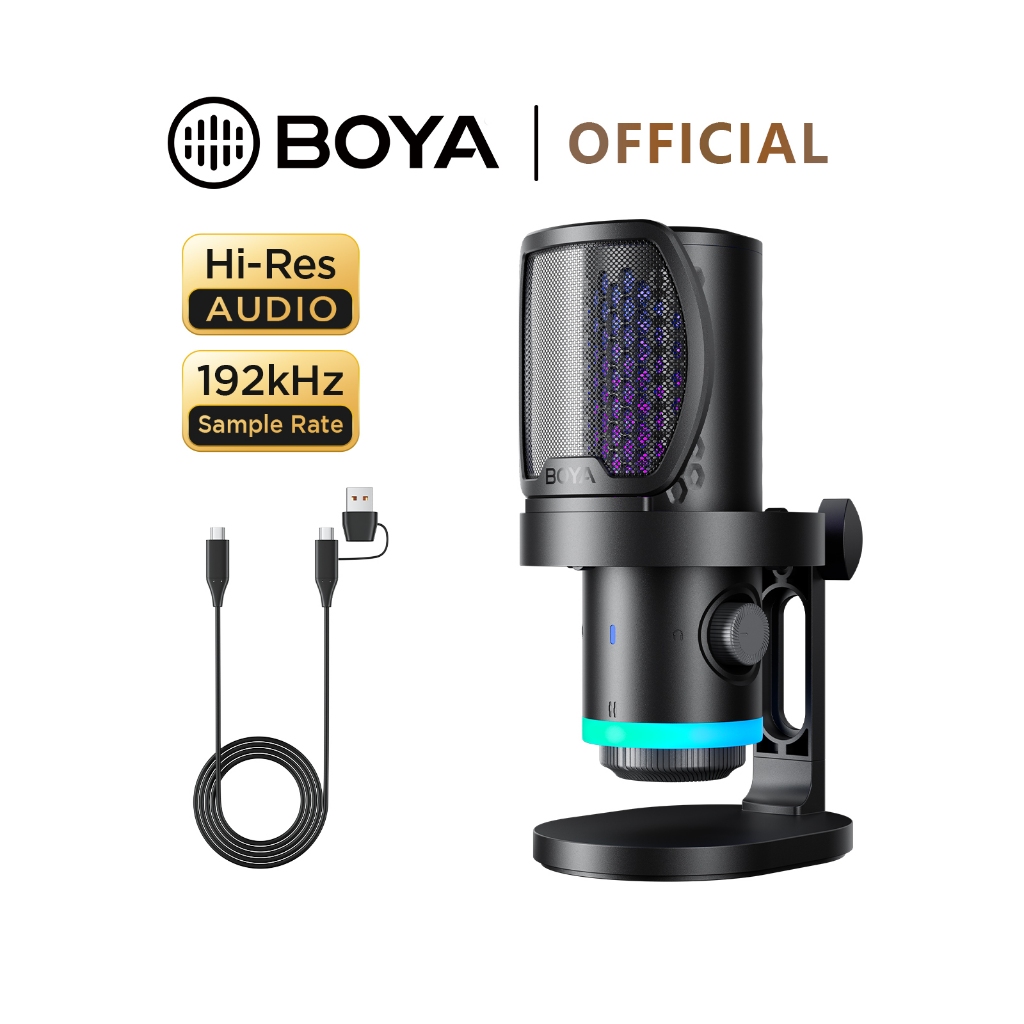 BOYA CastMic G40 BOYA CastMic G40 USB RGB mic chơi game mích thu âm livestream cho pc phone chống ồn