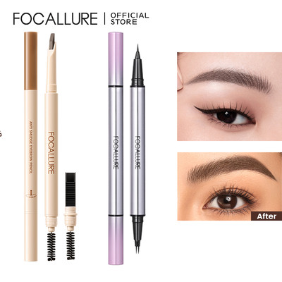 Bút chì kẻ mày FOCALLURE EverSharp Blade + Bút kẻ mắt & bút kẻ lông mày TwinTip Slim, chống thấm nước chống nhòe