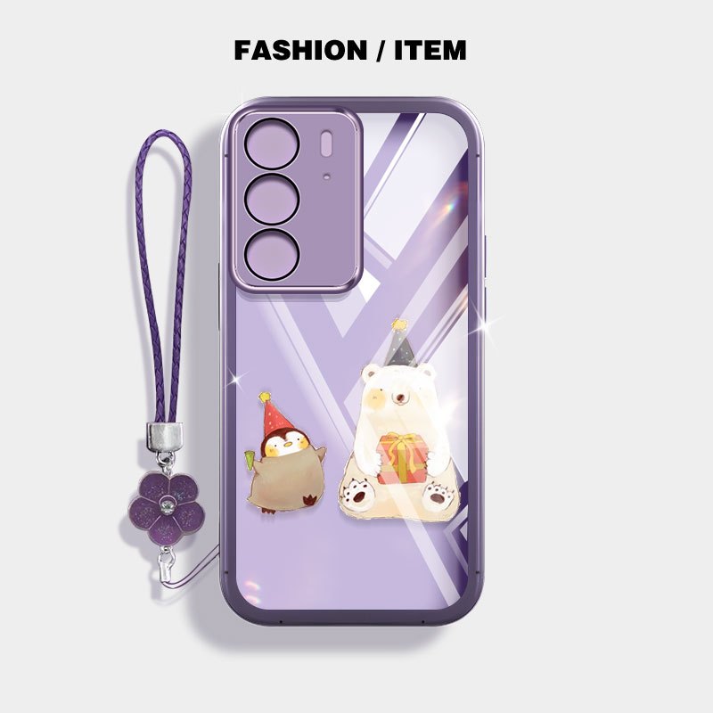 Ốp điện thoại trong suốt YBD cho OPPO A5 A5i Pro 4G 5G A6i A5M Vỏ mềm silicon hình gấu trắng hoạt hì