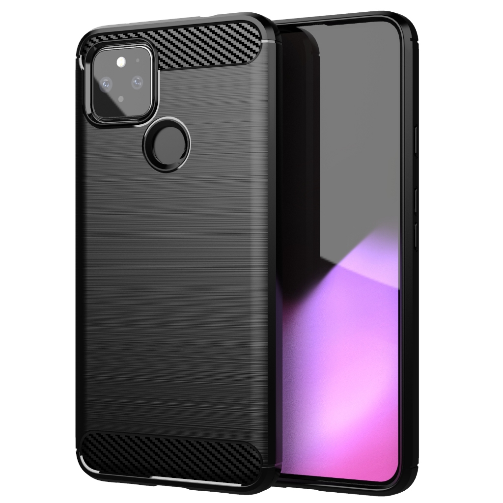 Ốp Lưng Sợi Carbon Sang Trọng Cho Pixel 5XL pixel4a 5g Google Full Bảo Vệ Cho pixel5xl Vỏ Silicon Ch