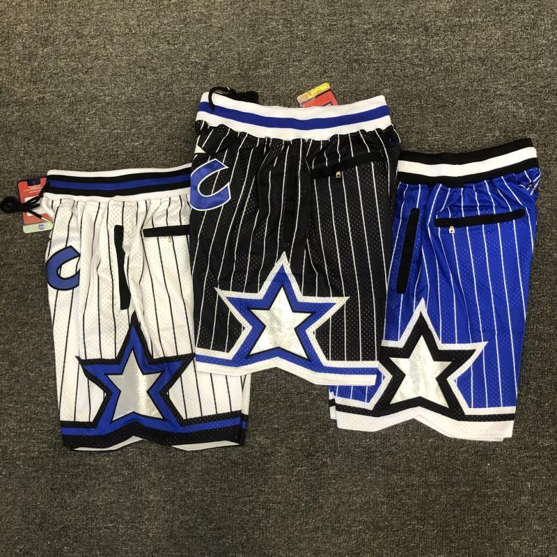 Quần short bóng rổ lưới hai lớp thêu style retro Orlando Magic cho người lớn