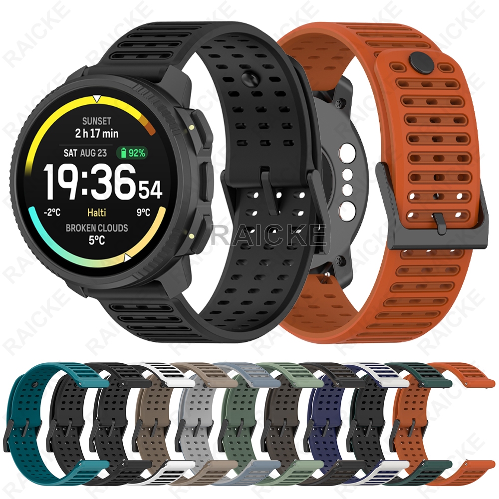 Dây đeo silicon mềm Dây đeo đồng hồ thể thao thoáng khí cho SUUNTO Vertical 2 /Suunto 9 Peak Pro / S