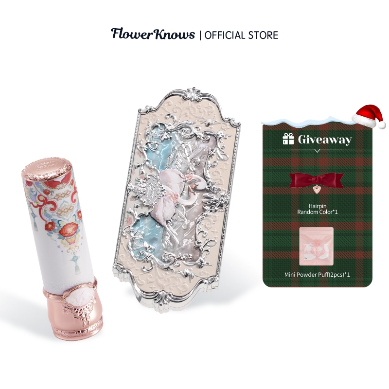 Bộ mỹ phẩm FLOWER KNOWS gồm son môi + phấn mắt