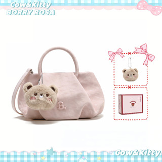 BORRY ROSA Gấu Dễ Thương Trắng Hồng Túi Du Lịch Hàng Ngày Phong Cách Phù Hợp Phổ Biến Phong Cách Dễ Thương Túi Xách
