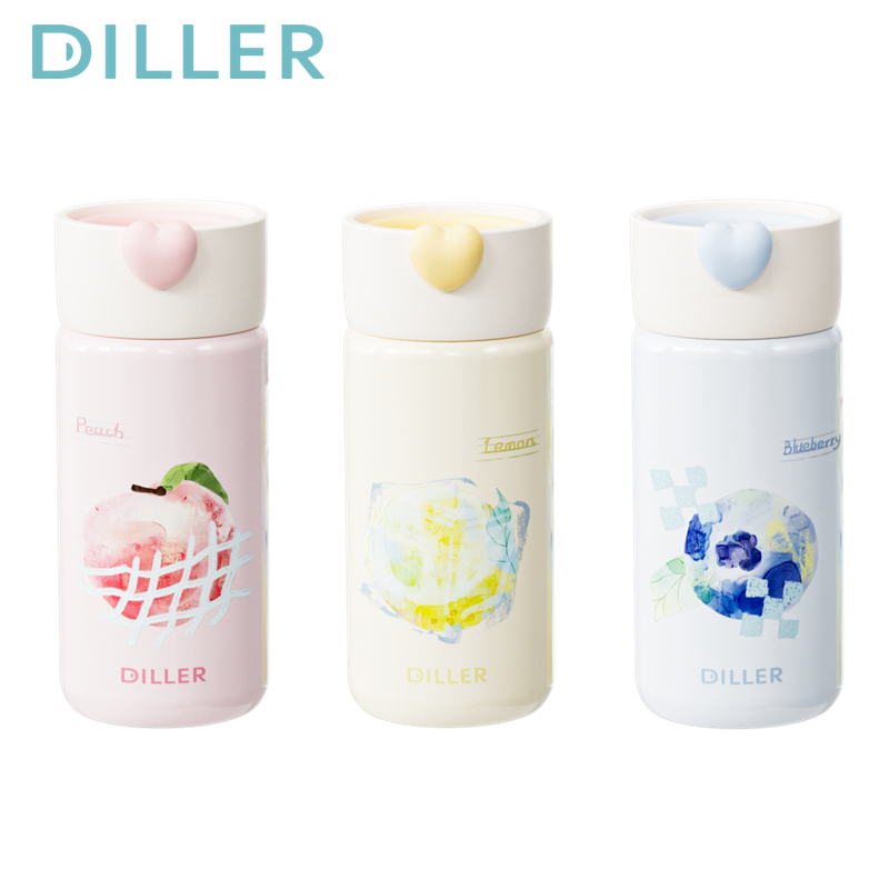 Bình chân không trái cây Diller Bình giữ nhiệt bằng thép không gỉ 316 Bình nước dễ thương 280ml D952