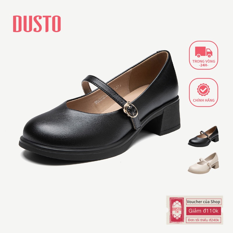 DUSTO Mary Jane Giày Nữ Gót Dày Giày Cao Gót Mùa Xuân Phong Cách Mới Giữa Gót 60318 DWA000234A