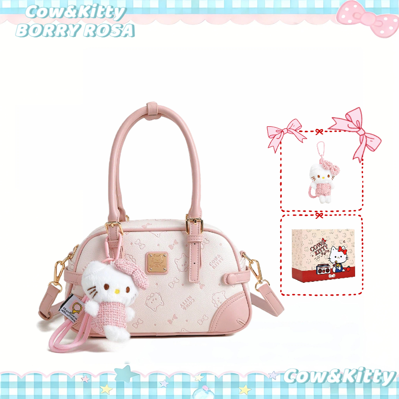 Túi xách màu hồng Cow&kitty/BORRY ROSA Túi xách nữ dễ thương Du lịch nhỏ tiện lợi