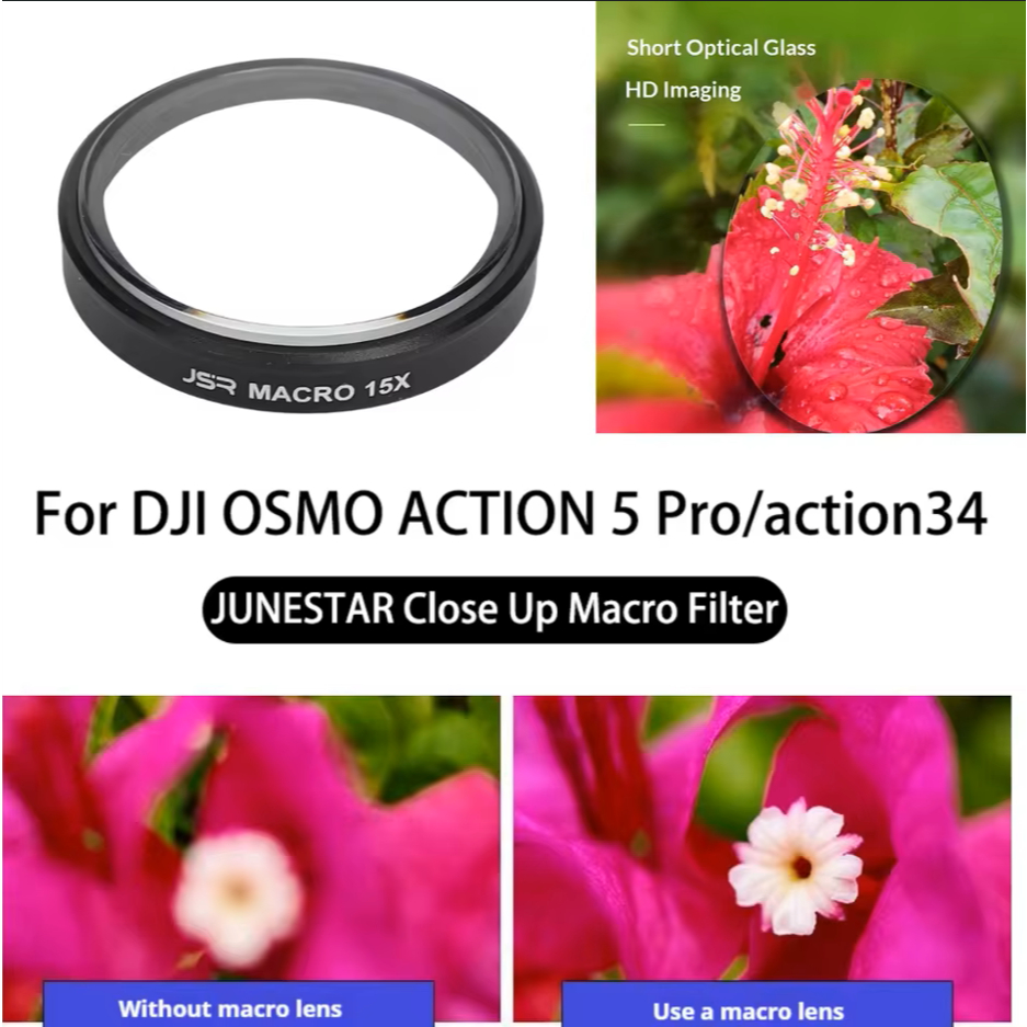 JSR Close Up Macro Filter 15X Độ phóng đại HD Coating Bộ lọc ống kính quang học Phù hợp cho DJI OSMO