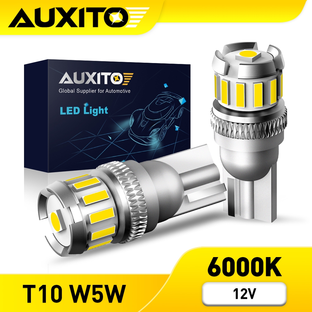 AUXITO 2PC T10 W5W 194 168 Bóng Đèn LED Canbus Cho Ô Tô Đỗ Xe Vị Trí Đèn Bản Đồ Nội Thất Đèn Mái Vòm