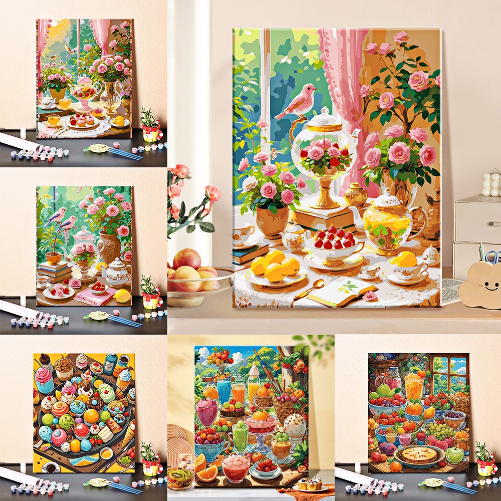 Thời gian ngon / Sơn theo số / Nghệ thuật treo tường / Tranh vải / Trang trí phòng khách / Trang trí