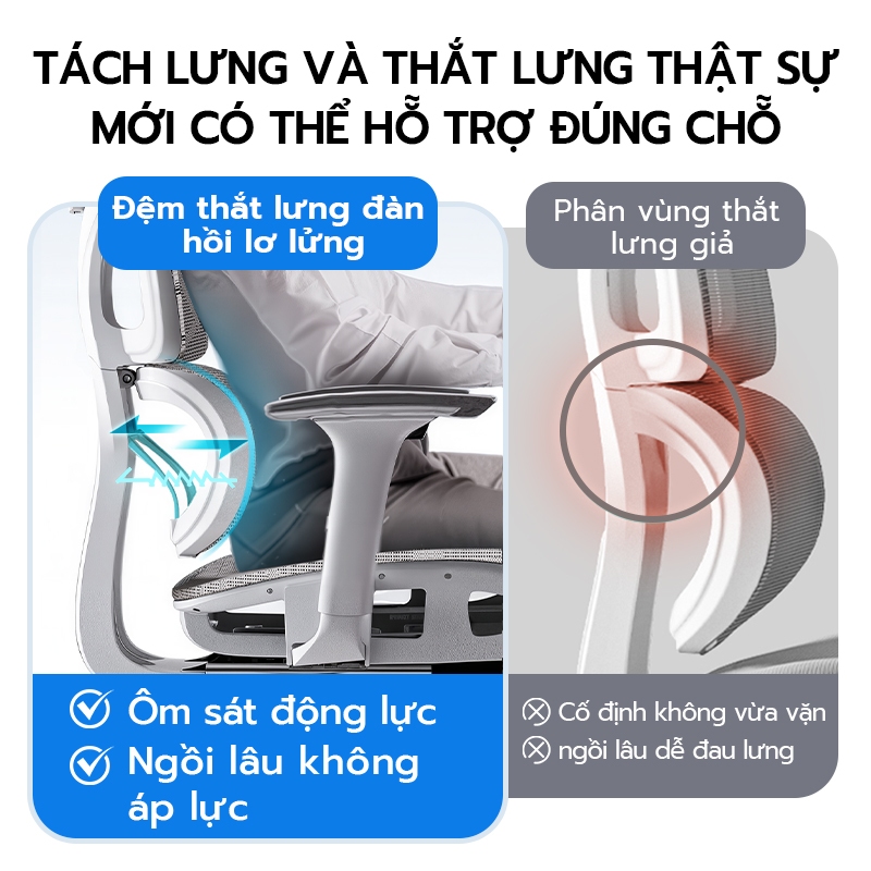 Ghế công thái học Xpanse W203 Vải Ice Silk mát lạnh , Tấm đệm đỡ thắt lưng độc lập | ghế xoay văn phòng | ghế làm việc | BigBuy360 - bigbuy360.vn