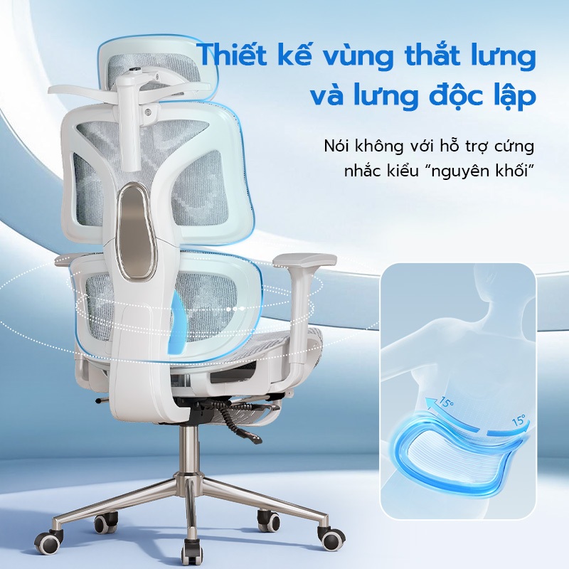 Ghế công thái học Xpanse W203 Vải Ice Silk mát lạnh , Tấm đệm đỡ thắt lưng độc lập | ghế xoay văn phòng | ghế làm việc | BigBuy360 - bigbuy360.vn