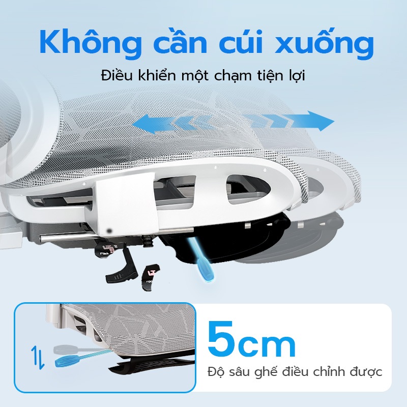 Ghế công thái học Xpanse W203 Vải Ice Silk mát lạnh , Tấm đệm đỡ thắt lưng độc lập | ghế xoay văn phòng | ghế làm việc | BigBuy360 - bigbuy360.vn