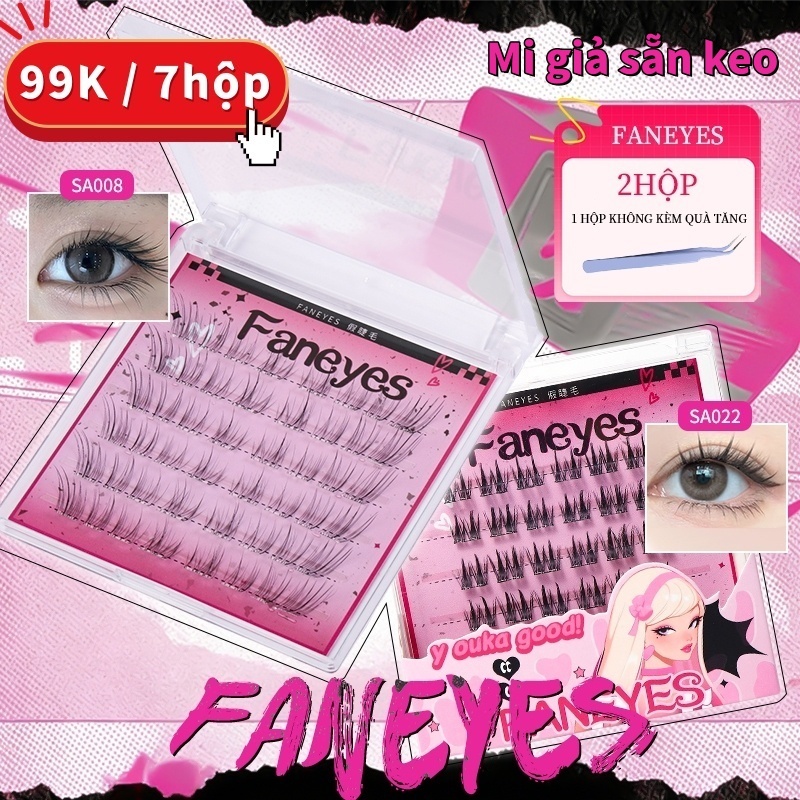 FANEYES  Mi giả sẵn keo Mi giả tự dính  dính tự nhiên siêu nhiều kiểu dáng mi giả dính chắc cong vút